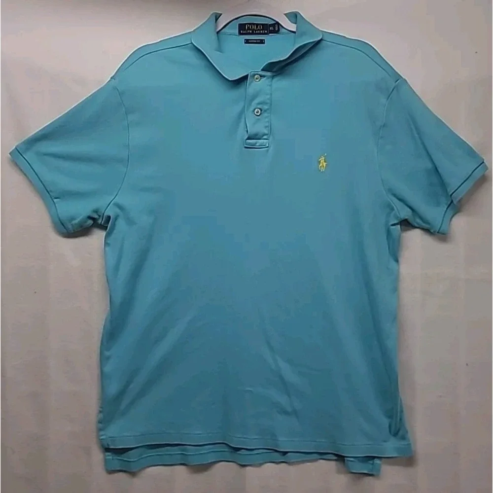 Polo Ralph Lauren XL Polo Shirt‎ Custom Fit Aqua